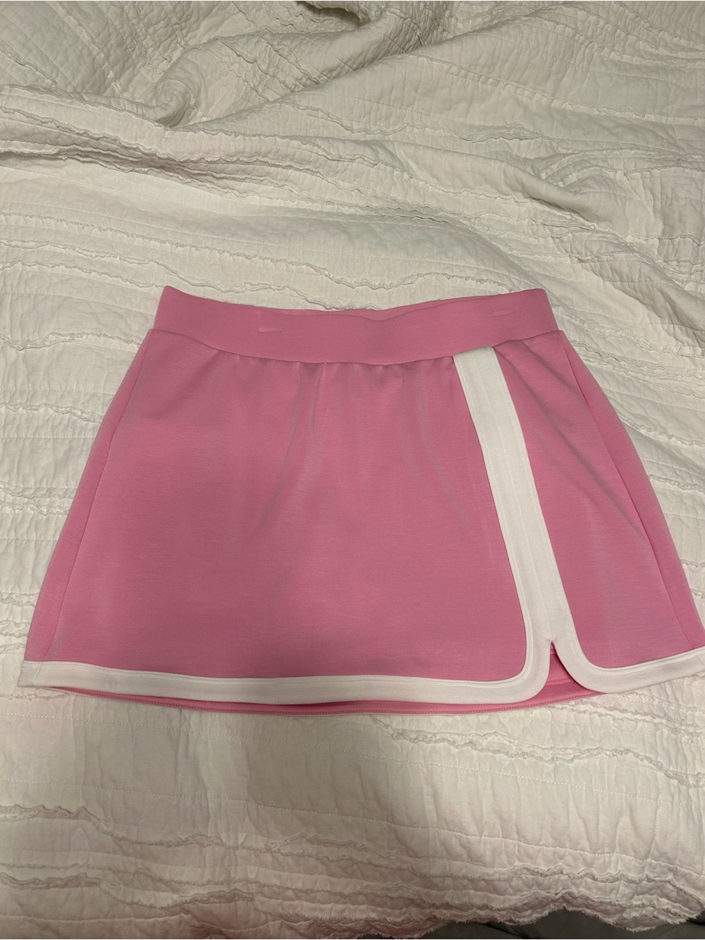 Pink Women's Tennis Skirt with White Trim Joy Lab